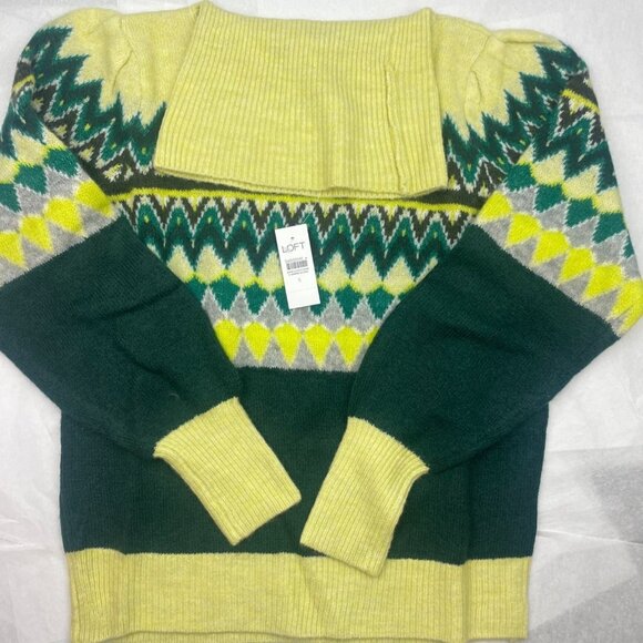 LOFT Women Chevron Stitched Turtleneck Sweater SMALL - Picture 13 of 13